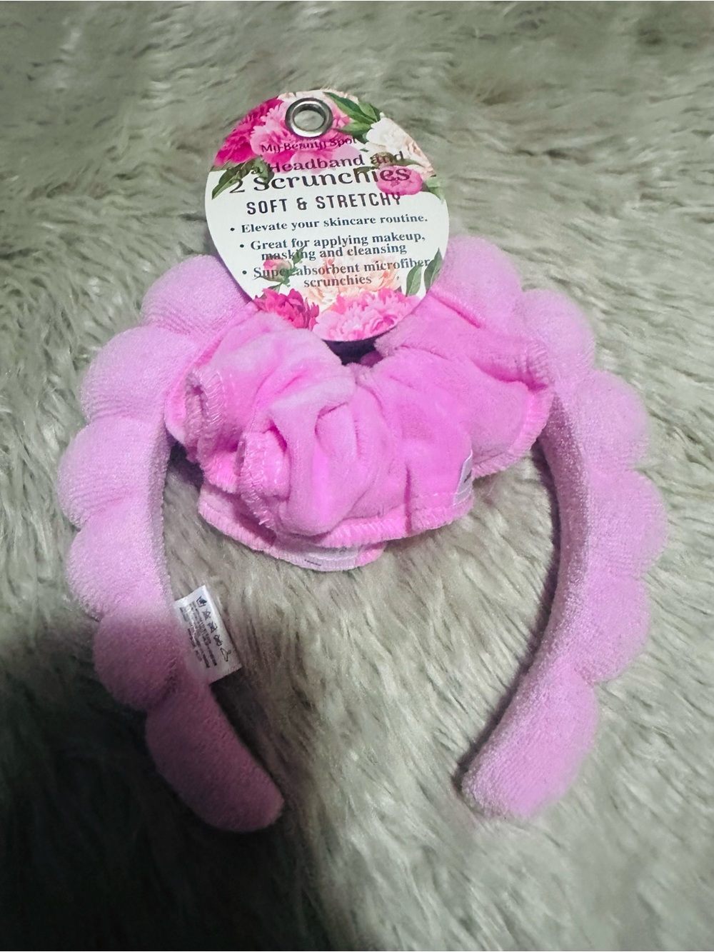 My Beauty Spot✨🩷🎀💖Soft Pink Headband and Scrunchie Set - Stretchy Microfiber